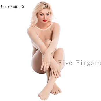 Beş Parmak Ayak Vücut Çorapları Bayan Traceless 3D Elastik Seksi Şeffaf Dikişsiz Çorap kadın Tam Teddies Bodysuits 8231