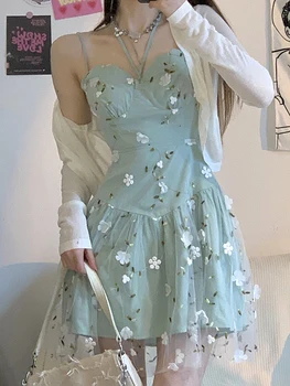 Peri 2 Parça Elbise Seti Moda Takım Elbise Çiçek Mini kemerli elbise Parti Uzun Kollu Bluz + Plaj Korse Elbise Kore 2022 Yaz