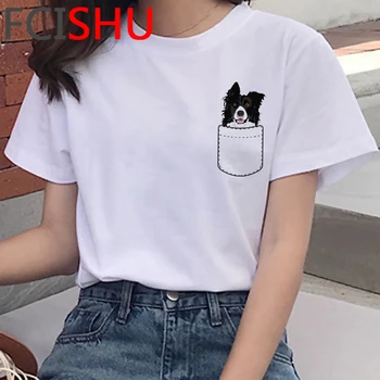 Shiba Inu Fransız Bulldog Sınır Collie Corgi Pug t shirt yaz üst kadın harajuku kawaii tumblr giysileri tumblr
