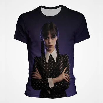 Yeni Film Wendsday Addams Çarşamba T Shirt Erkek kadın kıyafetleri Moda Harajuku Tee Yaz 3D Baskı erkek tişört Streetwear Tops