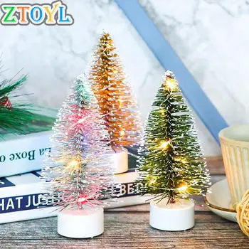 1:12 Evcilik Minyatür Noel Ağacı led ışık Zemin Lambası Kardan Adam Kristal Lamba Gece Lambası Bebek Ev Noel Yeni Yıl Dekor