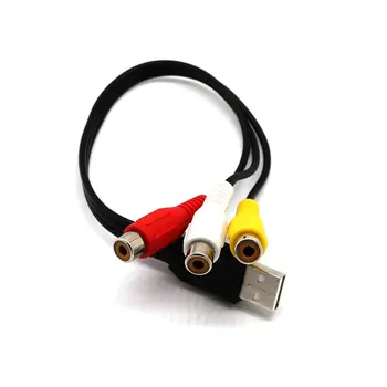1.5 m 5ft USB Erkek A 3 RCA AV A/V TV adaptör kablosu kablo USB To 3RCA Ses Video Kablosu Set üstü Kutusu TV Oyun Konsolları