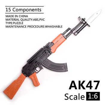 1/6 Ölçekli AK47 Tüfek Oyuncak Plastik Tabanca Modeli Montaj Bulmacalar yapı tuğlaları Tabancası Asker Silah 12 İnç Aksiyon Figürleri