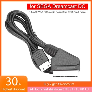 1.8 m / 6ft VGA RCA Ses kablo kordonu RGB Scart Kablosu SEGA Dreamcast DC Yüksek Kaliteli RGB Scart Kablosu SEGA Dreamcast DC