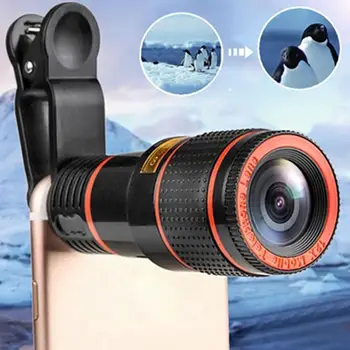 1 adet 12X Taşınabilir Mini Yüksek Büyütme Monoküler Kamera Cep Dijital Evrensel Telefonlar ve odak lensi Teleskop Uzun O8H3