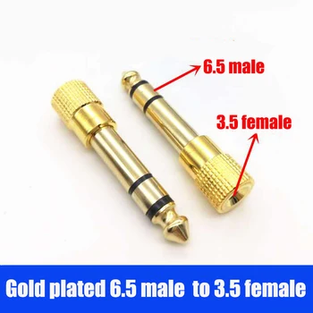 1 adet/2 adet / 5 adet Ses altın kaplama 6.5 ila 3.5 adaptör mikrofon mikrofon kulaklık 6.5 erkek 3.5 kadın küçük büyük