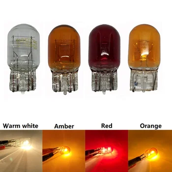 1 adet Araba halojen lamba T20 7440 7443 12v w21/5w sıcak beyaz Amber kırmızı fren ampuller Kuyruk İşık Dur İşık Arka Dönüş Sinyali DRL 12v