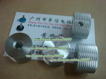 1 adet / grup Alüminyum Gümüş Alüminyum potansiyometre topuzu delik 6.4 MM kap 25mm X 15mm