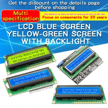 1 ADET LCD1602 Modülü Mavi Ekran Sarı Yeşil Ekran arkadan aydınlatmalı LCD ekran 3.3 V 5V LCD IIC/I2C Arayüzü Arduino için