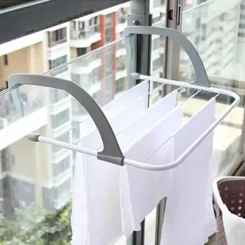 1 ADET Paslanmaz Çelik Kurutma Ayakkabı Rafı Taşınabilir Çok Fonksiyonlu Pencere Çamaşır Balkon Havlu Elbise Bezi Kurutma Depolama Rafı