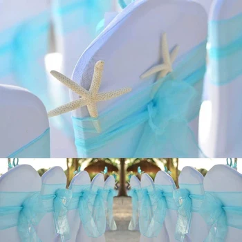 1 ADET Sandalye Sashes organze kurdele Yaylar Sandalye Décor Düğün Ziyafet Parti Olay Malzemeleri 7x108 inç