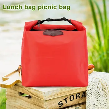 1 Adet Taşınabilir Öğle Yemeği saklama çantası Naylon Su Geçirmez Termal Yalıtımlı Soğutucu Piknik Öğle Yemeği kutu konteyner Kılıfı ev düzenleyici