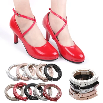 1 Çift Ayarlanabilir Anti-skid Sapanlar Ayakkabı Bağı Kadınlar İçin PU Deri Yüksek Topuklu Holding metal tokalar Ayakkabı Kravat Dantel Aksesuarları Yeni