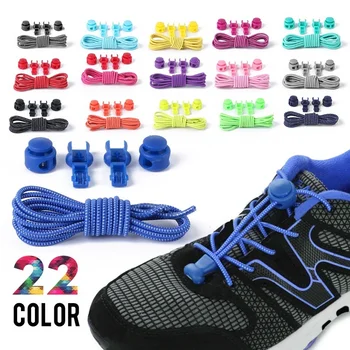 1 Çift Germe Kilit Dantel 23 renkler Sneaker Ayakabı Elastik Ayakkabı Bağcıkları Hızlı Kilitleme Shoestrings Koşu / Koşu / Triatlon