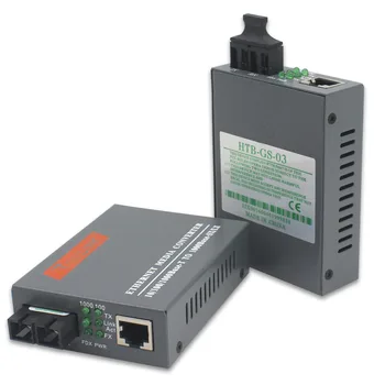 1 çift HTB-3100AB 2KM AB 10 / 100Mbps SC bağlantı noktası A 1310nm-TX B 1550nm-fiber ortam dönüştürücü tek modlu tek fiber TX