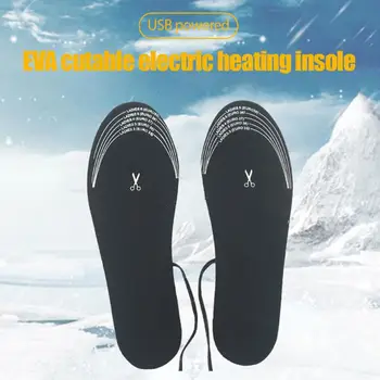 1 Çift Kadın erkek USB ısıtmalı ayakkabı astarı ayak sıcak çorap Pad Mat elektrikli ısıtma astarı yıkanabilir termal kış astarı ısıtıcı