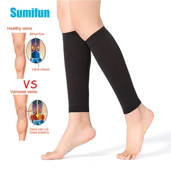 1 çift Önlemek Buzağı Varisli Damarlar varis çorabı Buzağı Kollu Elastik Hemşirelik Tıbbi Basınç Tedavi Varisli Bacak İnce Çorap