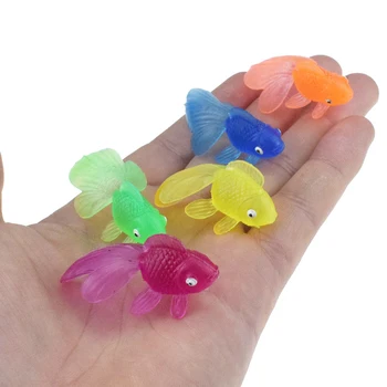 10/20/30 Adet / paket Çocuk Eğlenceli Oyuncaklar Mini Renkli PVC Plastik Canlı Küçük Goldfish Yumuşak Balık Modeli Oyuncak Çocuklar İçin Rastgele Renk ZLL
