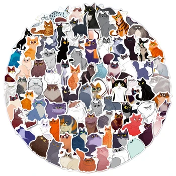 10/30/50/100 Adet Illustrator Karikatür Kedi Çıkartmalar Sevimli Çıkartmaları DIY Dizüstü Seyahat Bagaj Günlüğü Kawaii Hayvanlar Sticker Klasik Oyuncak