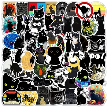 10/30/50/100 ADET Karikatür Sevimli Hayvan Siyah Kedi Çıkartmalar Çocuklar için Kawaii Anime DIY Kaykay Dizüstü Su Şişesi Çıkartmaları Sticker