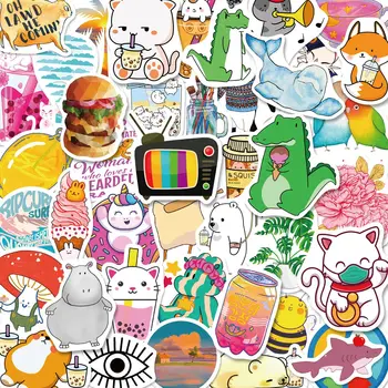 10/30/50 ADET Karışık VSCO Karikatür Kawaii Çıkartmalar Hayvanlar Bagaj Kaykay Sevimli DIY Graffiti Kız Degrade Çıkartmaları Sticker F5