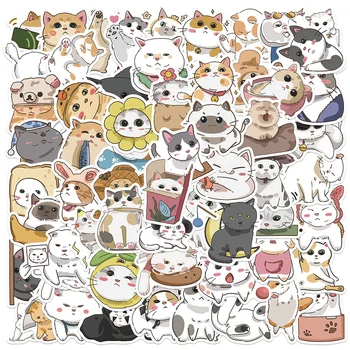 10/30/62 ADET Japon Sevimli Kedi Hayvan Karikatür Çıkartmalar DIY Dizüstü Bagaj Kaykay Graffiti Çıkartmaları Sticker Çocuk Oyuncakları Hediye