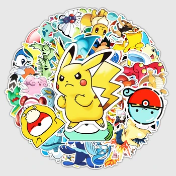 10/50/100 adet Pokémon Karikatür Pikachu Çıkartmalar telefon kılıfı Buzdolabı Kırtasiye Karalama Defteri Çıkartması Graffiti Sticker Çocuklar için oyuncaklar