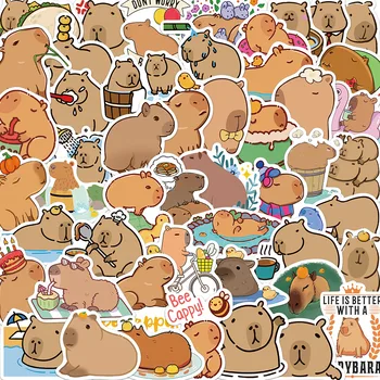 10/50 Adet Karikatür Kapibara Çıkartmalar Kaykay Dizüstü Telefon Araba Bagaj Serin Su Geçirmez Oyuncak Sticker Çocuklar için