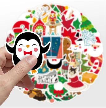 10/50 Adet Karikatür Noel Sticker Sevimli Santa Kardan Adam kendi başına yap çıkartma Kart Yapımı için El Sanatları noel dekoru Karalama Defteri Planlayıcısı Günlüğü