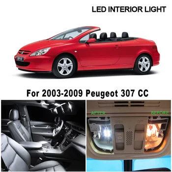 10 adet Beyaz Canbus Araba Aksesuarları LED iç aydınlatma Kiti 2003-2009 Peugeot 307 CC Cabriolet Harita Dome Plaka İşık