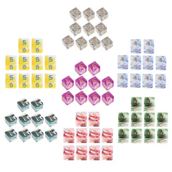 10 adet D6 Zar Matematik Öğretim Yardımcıları Eğlence Oyuncaklar Masa Oyunu için 6 Tarafı 16mm İki Renkli Zar Rol Oynayan Tahta Oyunları