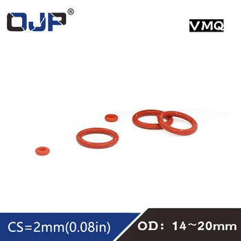 10 Adet / grup Kırmızı Silikon Halka Silikon O ring OD14/15/16/17/18/19/20*2mm Kalınlığında Kauçuk O-Ring Conta Contaları Yağ ORing Yakıt Yıkayıcı