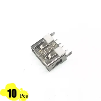 10 Adet / grup USB Bağlantı Noktası 2.0 Tip A Dişi 4 Pin Ekleme 4 Ayak 180 Düz Şarj Fişi Soket Jack Kuyruk Elektrik Terminalleri Konnektörü