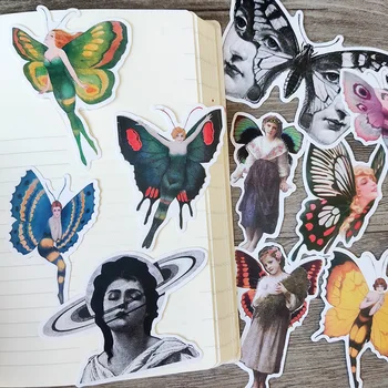 10 ADET Kelebek kız sticker El Sanatları Ve Scrapbooking Çıkartmaları Kitap Öğrenci Etiket Dekoratif Sticker Çocuk Oyuncakları