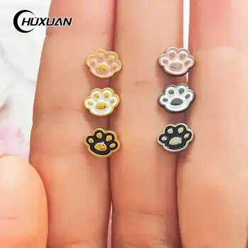 10 adet Mini Düğmeler Küçük Metal Kedi Pençe Tokaları Bebek Düğmeleri 1/6 Dıy Bebek Giyim Dikiş Aksesuarları