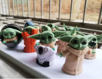 10 adet / takım Disney Mandaloryalı Küçük Çocuk Bebek YODA Star Wars Sevimli Heykeli 4-6 cm Şekil Oyuncaklar