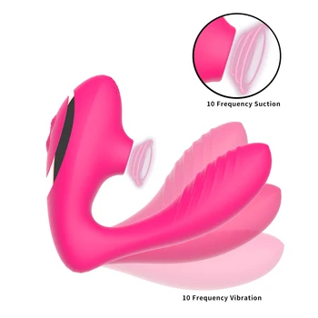 10 Modları Klitoris Vibratör + Emme Vibratör Kadın Klitoris Enayi Klitoris Vakum Stimülatörü Yapay Penis Seks Oyuncakları Yetişkin Ürünleri USB Şarj