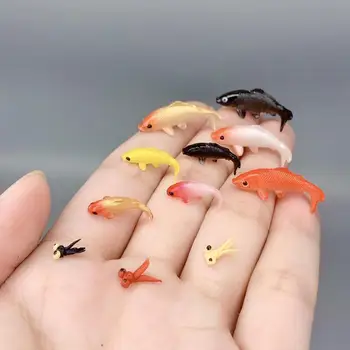 10 Tek parça Tarzı Rastgele Minyatür Balık Modelleri Simülasyon Ev Süsleme Bebek Sahne Minyatür Sahne Peyzaj Sahne
