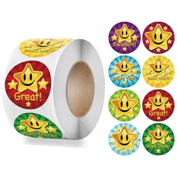 100-1000 adet Çocuk Ödül Çıkartmaları Yaratıcı Okul Malzemeleri Ödül Sevimli Yıldız Sticker 2.5 cm Daire Çocuk Oyuncak Çıkartmalar