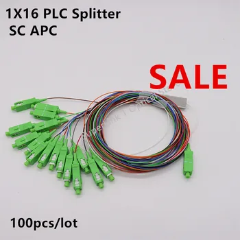 100 adet / grup 1X16 PLC Splitter SC APC Optik FTTH Fiber Optik Splitter FBT Optik Tekli Simplex Çelik Boru 1 M Ücretsiz Kargo