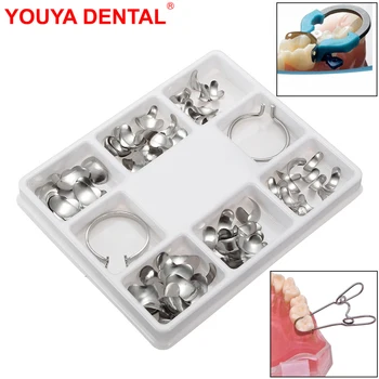 100 adet / kutu Diş Kesit Matris Konturlu Sistemi diş matrisi Tam Kiti Halka Bahar Klip Metal Matrisler Bant Diş Hekimliği Araçları