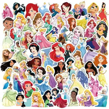 100 Adet / takım Disney Prenses Çıkartmalar Dondurulmuş Hikayesi Su Geçirmez Kaykay Dizüstü Karikatür Sticker Çocuk Oyuncakları