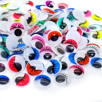 100 adet Yuvarlak Sıcak Satış Kirpik Göz Aktiviteleri Hareketli Gözler Plastik Gözler Bebek Oyuncak / Karalama Defteri El Yapımı DIY El Sanatları