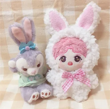 10cm pamuklu oyuncak bebek giysileri el yapımı peluş ayı tavşan pamuk koyun tulum Kore popüler peluş bebek oyuncak ÇÜNKÜ seti