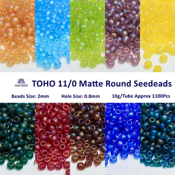 11/0 Toho Cam Tohum Boncuk 1100 Adet 2mm Japonya İthal Mat Renkler Yuvarlak Cam Boncuk DIY Takı Yapımı İçin El Yapımı Zanaat 10G