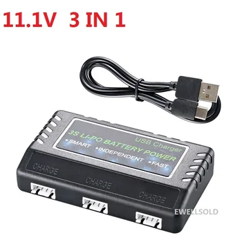 11.1 V Lİ-Po pil şarj cihazı USB 800MA Kompakt 3 in1 Akıllı Hızlı Şarj Dengeleyici Şarj için 3S Piller RC oyuncak araba Wltoys V950