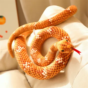 110 cm / 300 cm Simülasyon Uzun Altın Python Dev Gerçek Yılanlar peluş oyuncak Dolması Yılan Peluş Çocuk Erkek Hediye Ev Dekorasyon