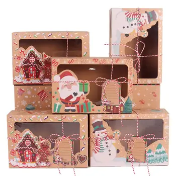 12 adet PVC Noel Şeker Kutusu Merry Christmas Dekorasyon Ev için 2022 Noel Süsler Hediye Kutusu Navidad Noel Dekor Yeni Yıl 2023