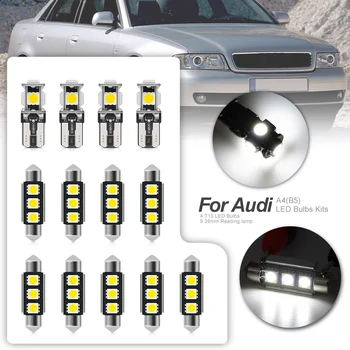13 adet Oto LED İç Ampuller Canbus Kiti 1996-1998 Audi A4 B5 Beyaz Led Dome Adım Nezaket Plaka İşık Lambası