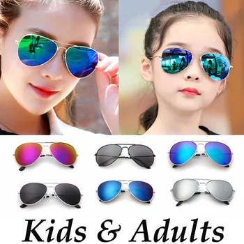 13 Renk Ebeveyn-çocuk Pilot Güneş Gözlüğü Çocuklar Yetişkin Açık Sürme spor gözlüğü Unisex Çocuk Vintage UV400 Shades güneş gözlüğü